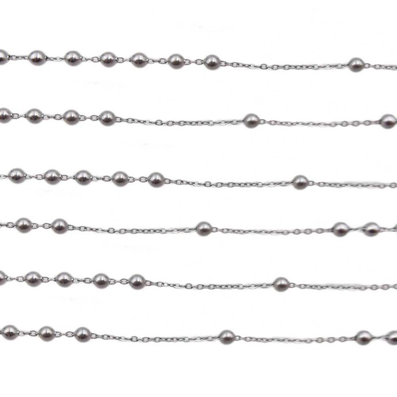Catena acciaio palline alternate tonde 3 mm 1 mt (gt00pp099) - pietreeminuterie.com