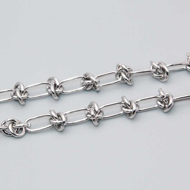 Catena in acciaio annodata 11x6 mm conf. 50 cm (cat-aaz2) - pietreeminuterie.com