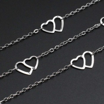 Catena in acciaio con cuore 14x10 mm 1 mt