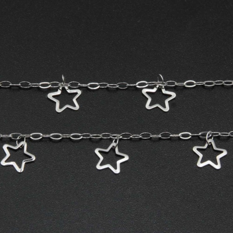 Catena in acciaio con stella 9 mm conf.50 cm (acc-stell6) - pietreeminuterie.com