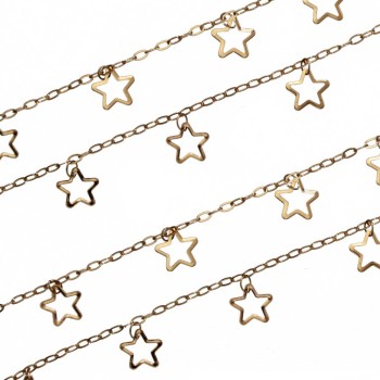 Catena in acciaio d'orata con stella 9 mm conf.50 cm