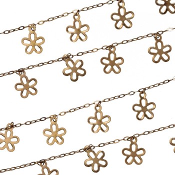 Catena in acciaio d'orata fiore conf. 50 cm