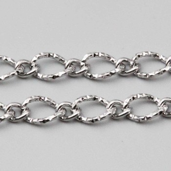 Catena in acciaio doppia maglia intagliata 10x6.6 mm 5x4 mm conf.50 cm