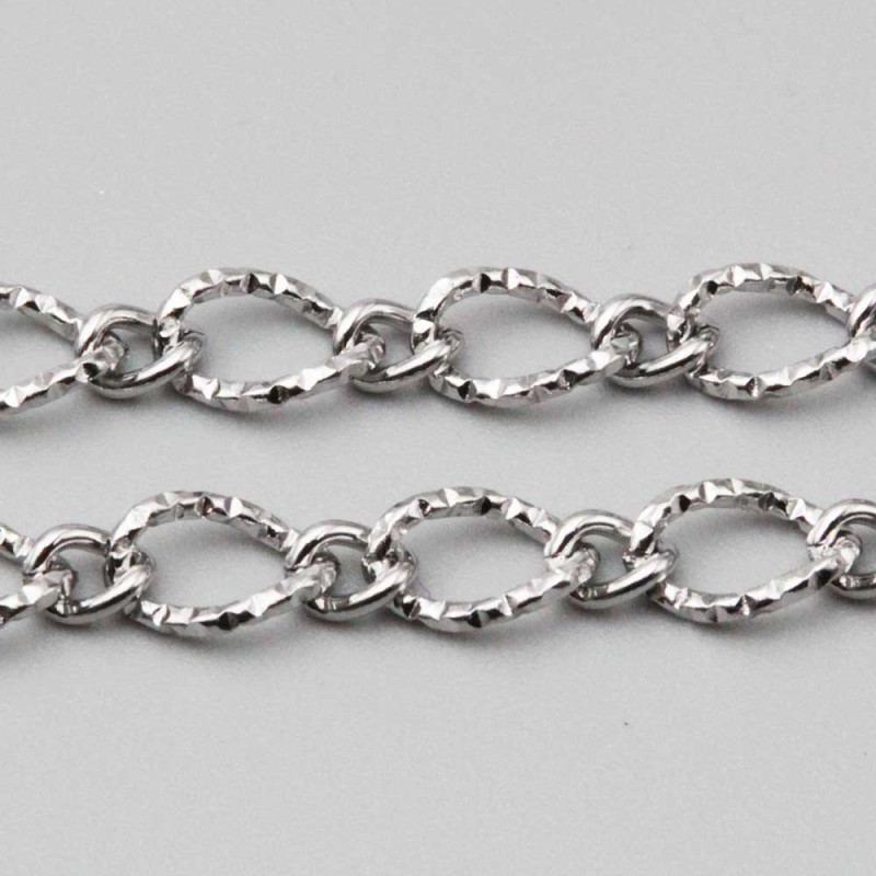 Catena in acciaio doppia maglia intagliata 10x6.6 mm 5x4 mm conf.50 cm (cc-cat772) - pietreeminuterie.com