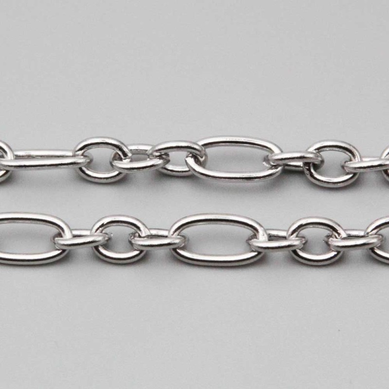 Catena in acciaio doppia maglia ovale 14x7 mm 8x6 mm conf. 50 cm (ddp-28px3) - pietreeminuterie.com