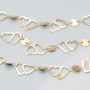 Catena in acciaio doppio cuore oro conf. 50 cm