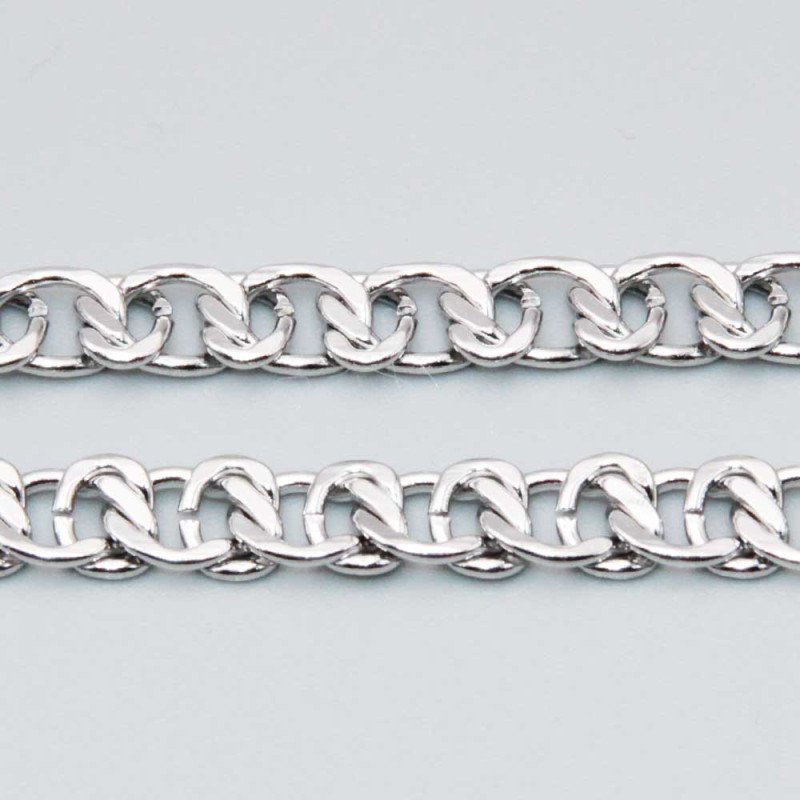 Catena in acciaio maglia intrecciata 8x6 mm unisex conf.50 cm (cat-acp7) - pietreeminuterie.com