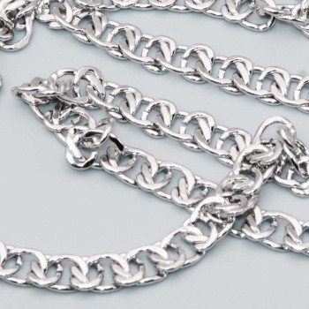 Catena in acciaio maglia intrecciata 8x6 mm unisex conf.50 cm