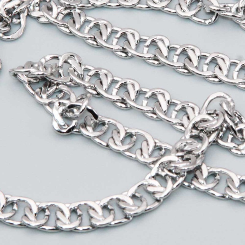 Catena in acciaio maglia intrecciata 8x6 mm unisex conf.50 cm (cat-acp7) - pietreeminuterie.com