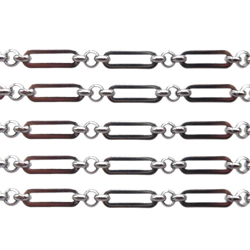 Catena in acciaio maglia ovale 13.5x4.4 tonda 3.8 mm 50 cm (ov1459o) - pietreeminuterie.com