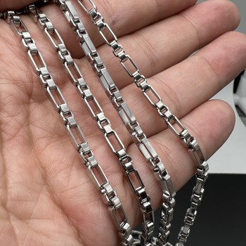 Rotolo 10 mt Catena in acciaio maglia rettangolare 6.5x3 mm quadrata 3x3 mm