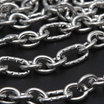 Catena in acciaio maglie ovali alternate 14x8 mm 9.5x7.5 mm 50 cm