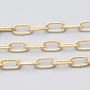 Catena in acciaio oro intagliata 12x6 mm conf.50 cm