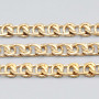 Catena in acciaio oro maglia piatta intrecciata 8x6 mm conf. 50 cm