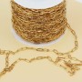 Catena in acciaio oro ovale 6x2.5 mm 50 cm