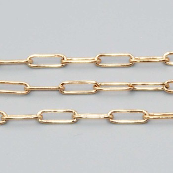 Catena in acciaio oro ovale 9x3.5 mm saldata conf.50 cm