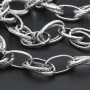 Catena in acciaio ovale doppia maglia intagliata 14x8 mm 50 cm