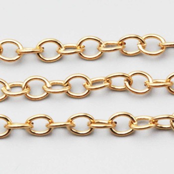 Catene acciaio maglia ovale oro 6x5 mm conf. 50 cm