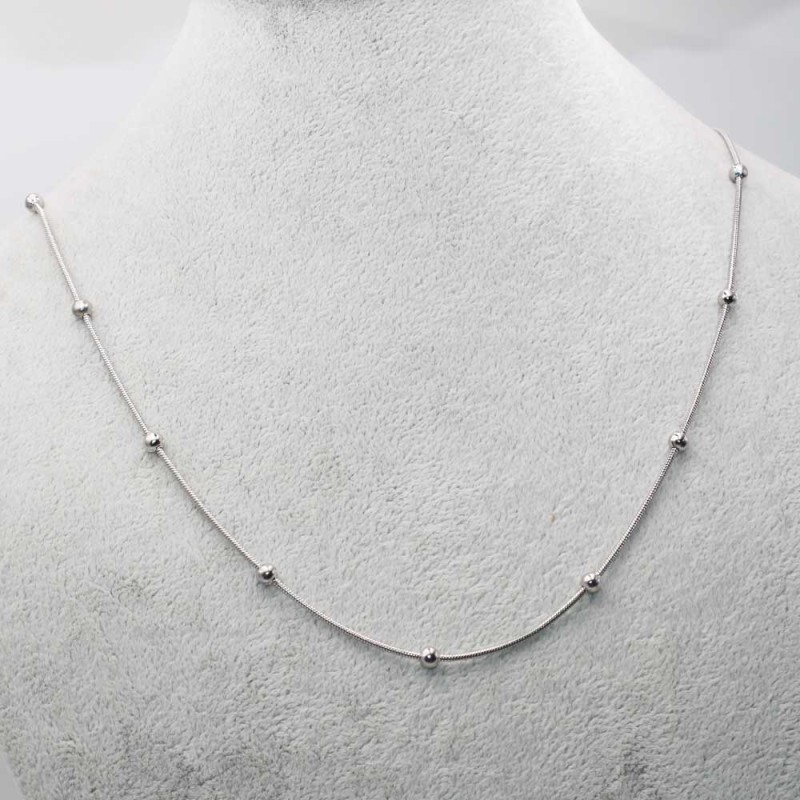Catene acciaio serpentina palline 3.3 mm pacco 50 cm (ctasss2) - pietreeminuterie.com
