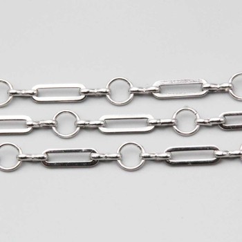 Catene in acciaio doppia maglia ovale 13x4 mm tonda 7 mm conf. 50 cm