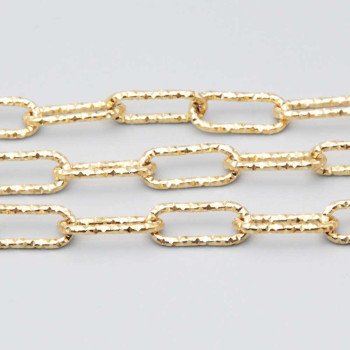 Catene in acciaio oro diamantata ovale 16.5x7 mm conf. 50 cm