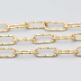 Catene in acciaio oro diamantata ovale 16.5x7 mm conf. 50 cm