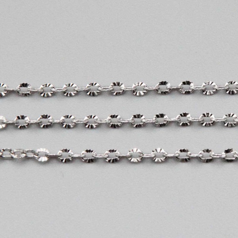Catene in acciaio ovale intagliata 2.5x2 mm conf. 1 metro (11-cat838) - pietreeminuterie.com