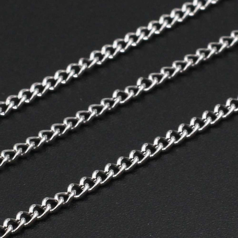 Catena acciaio maglia piatta 2.5x2 mm pacco 1 mt (252xaccq) - pietreeminuterie.com