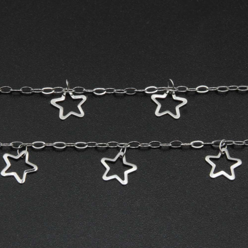 Catena in acciaio con stella 9 mm conf.50 cm (acc-stell6) - pietreeminuterie.com