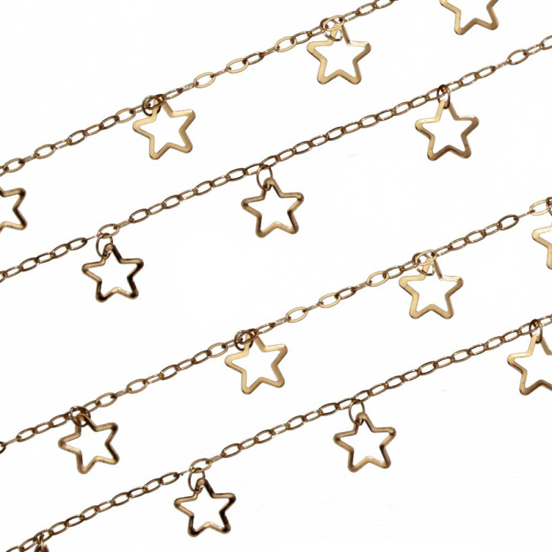 Catena in acciaio d orata con stella 9 mm conf.50 cm (acc-stell1) - pietreeminuterie.com