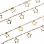 Catena in acciaio d'orata con stella 9 mm conf.50 cm