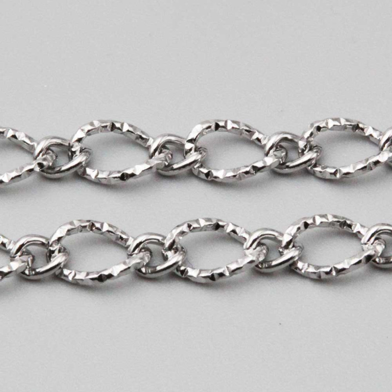Catena in acciaio doppia maglia intagliata 10x6.6 mm 5x4 mm conf.50 cm (cc-cat772) - pietreeminuterie.com