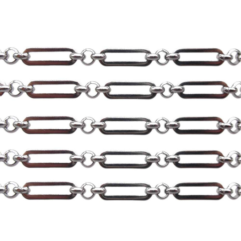 Catena in acciaio maglia ovale 13.5x4.4 tonda 3.8 mm 50 cm (ov1459o) - pietreeminuterie.com