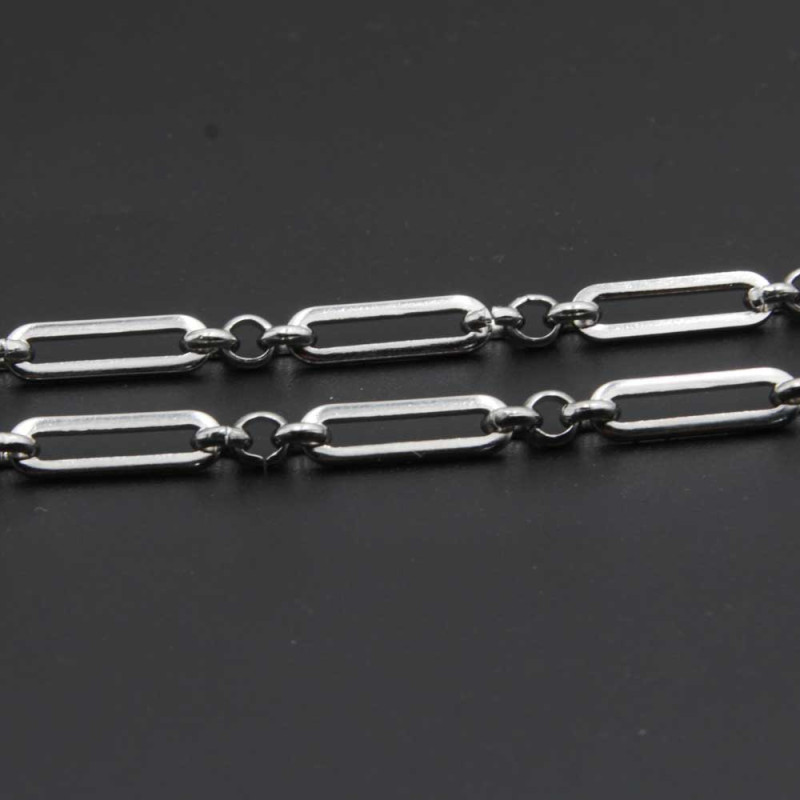 Catena in acciaio maglia ovale 13.5x4.4 tonda 3.8 mm 50 cm (ov1459o) - pietreeminuterie.com
