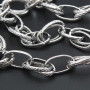 Catena in acciaio ovale doppia maglia intagliata 14x8 mm 50 cm