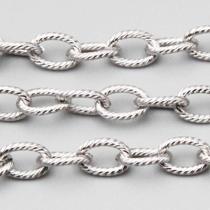 Catene acciaio ovale intagliata 9x6 mm conf. 50 cm (xx0p-cat) - pietreeminuterie.com