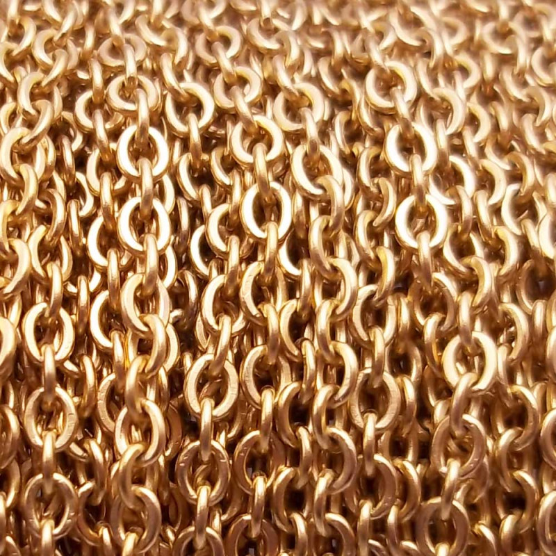 Catene in acciaio maglia ovale 1.51 mm oro 1 mt (gold-15) - pietreeminuterie.com