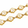 Catena in acciaio oro 24kt zampette cane smaltate bianco 10 mm conf. 20 cm