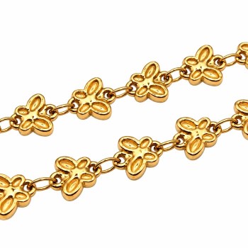 Catena in acciaio oro 24kt farfalla 7 mm conf. 20 cm