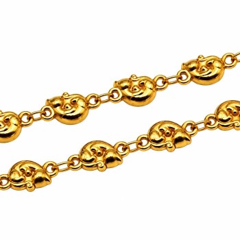 Catena in acciaio oro 24kt gattino 10 mm conf. 20 cm Catena in acciaio oro 24kt gattino 10 mm conf. 20 cm