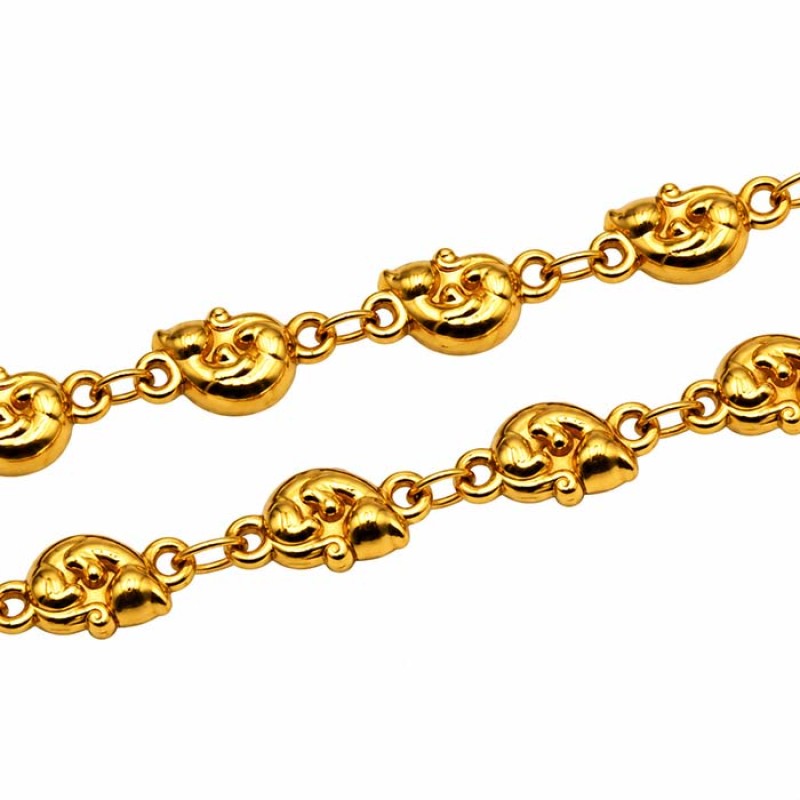 Catena in acciaio oro 24kt gattino 10 mm conf. 20 cm Catena in acciaio oro 24kt gattino 10 mm conf. 20 cm