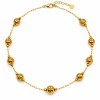 Catena in acciaio oro 24kt palline decorate 6 mm conf. 20 cm Catena in acciaio oro 24kt palline decorate 6 mm conf. 20 cm