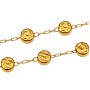 Catena in acciaio oro 24kt pepite decorate 7 mm conf. 20 cm