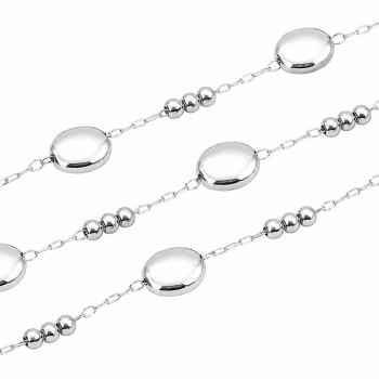 Catena in acciaio alternata maglia 2x1 mm palline 2 mm conf. 50 cm