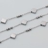 Catena in acciaio alternata maglia 3x2 mm palline 2 mm conf. 50 cm Catena in acciaio alternata maglia 3x2 mm palline 2 mm conf. 50 cm