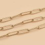Catena in acciaio oro ovale intagliata 10x3.5 mm conf. 50 cm