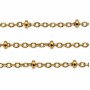 Catena in acciaio palline schiacciate oro maglia 2 mm 1 metro