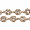 Catena in acciaio oro con strass gocce 16x12 mm conf. 20 cm