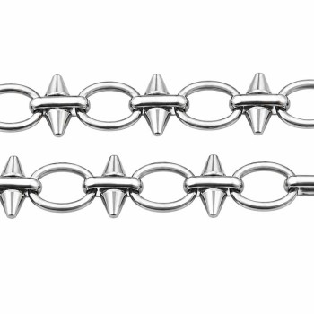 Catena in acciaio maglia ovale 13x10 mm e punte conf. 20 cm
