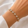 Catena in acciaio oro con strass gocce 16x12 mm conf. 20 cm